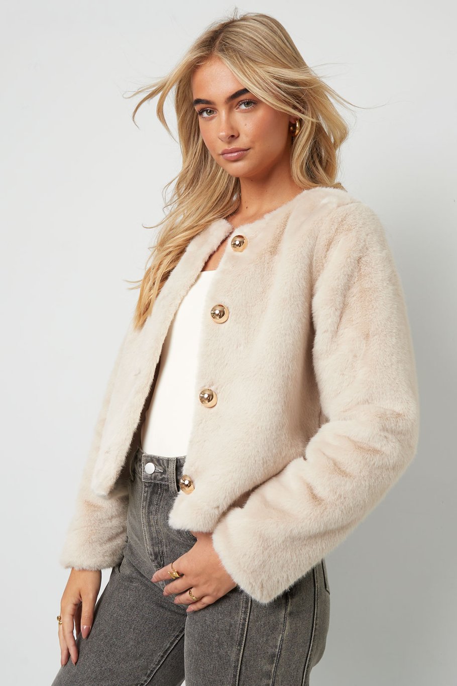 FAUX FUR JACKET CREAM EDITION