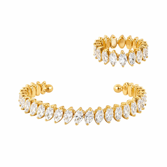 Schmuck-Set Water Droplets - Ring und Armreif
