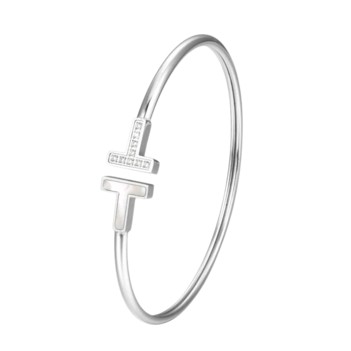 T-Armband Strass / Perlmutt