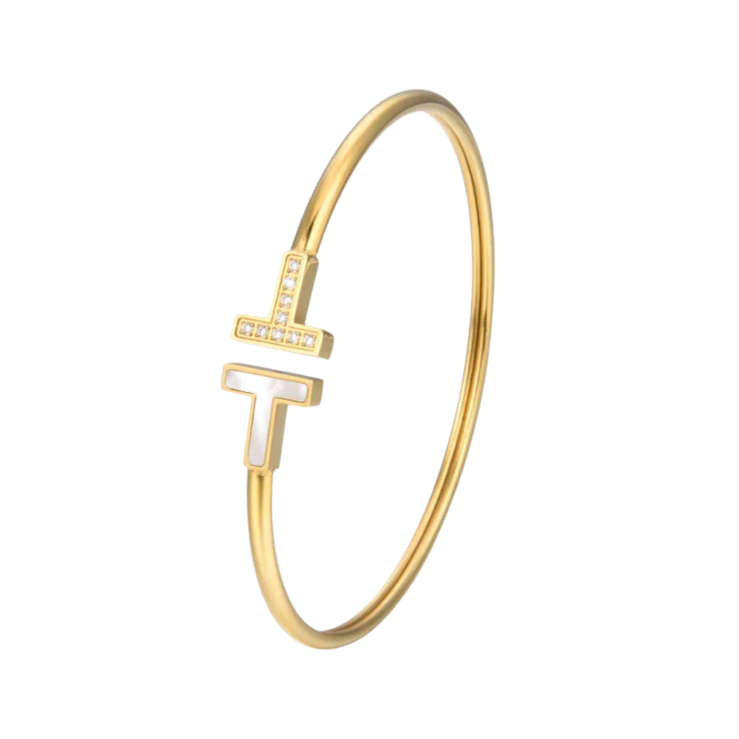 T-Armband Strass / Perlmutt